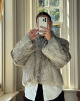 Vintage Grey Marle Fur Cropped Coat