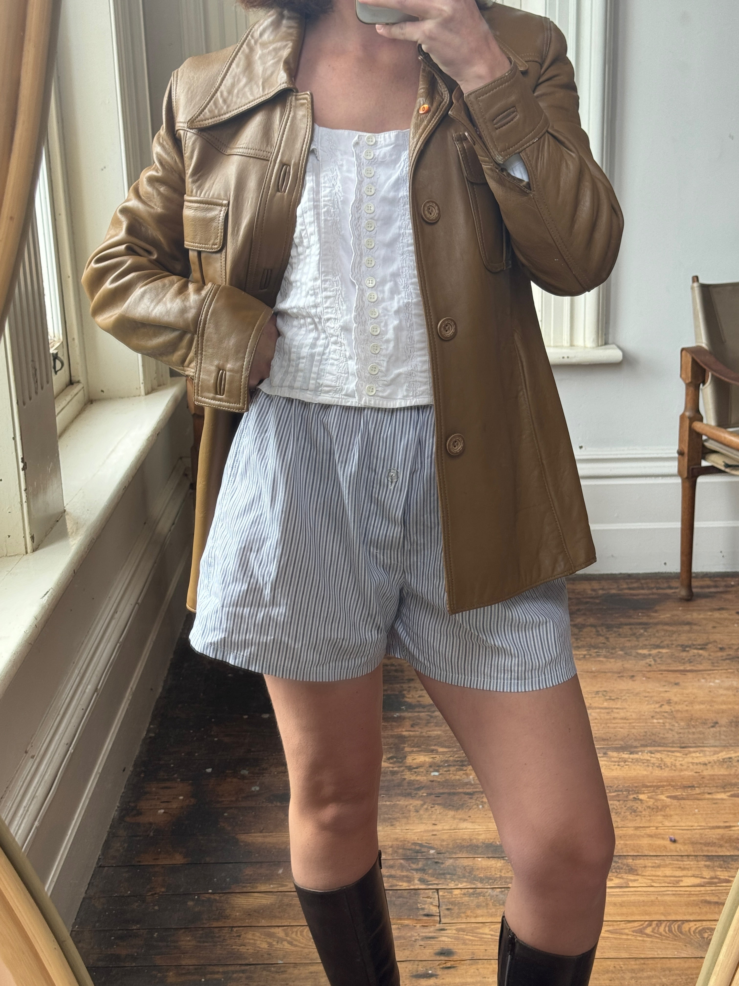 Vintage 70s Caramel Leather Jacket