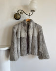 Vintage Grey Marle Fur Cropped Coat
