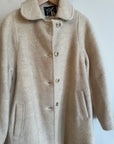 Vintage Creme Mohair and Wool Short Button Up Coat