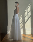 Vintage 90s Basque Halter Embellished Wedding Gown