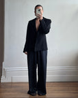 Vintage 90s Tailored Wool Blazer Noir