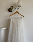 Vintage 80s Sheer Organza Webbed Lace Bridal Skirt