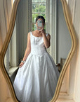 Vintage 90s Satin Princess Cut Wedding Dress