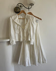Vintage 80s Cotton Prairie Blouse and A Line Skirt Set
