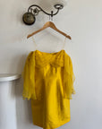 Vintage 90s Pure Silk Mini Dress Sunshine Yellow
