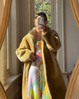Vintage 70s Faux Shearling Butter Caramel Coat