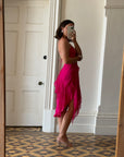 Vintage Y2K Pure Silk Fairy Dress Hot Pink