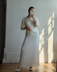 Vintage 80s Sequin Pure Silk Two Piece Bridal Set