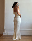 Vintage 90s Beaded Halter Two Piece Bridal Slip Set