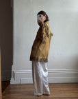 Vintage 70s Western Fringe Suede Leather Jacket Tan