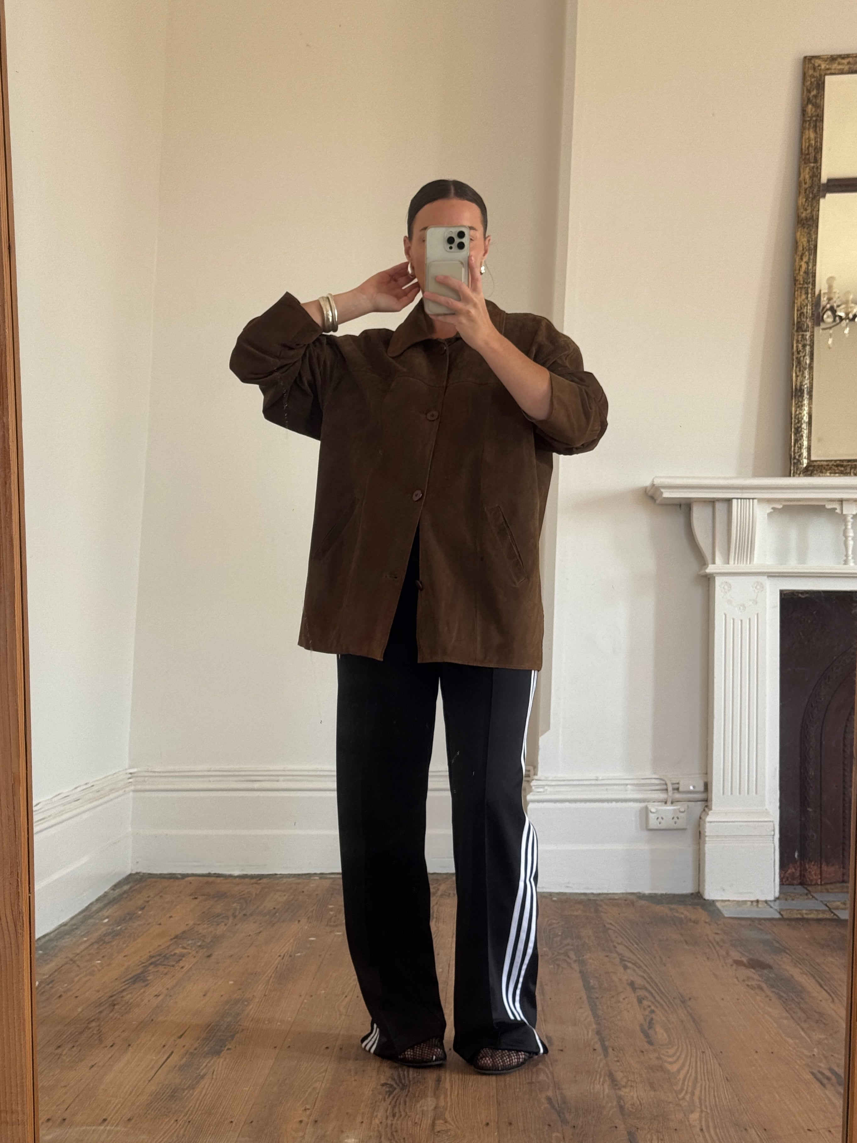 Vintage 90s Cognac Suede Barn Jacket