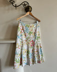 Vintage Y2K Cotton Painted Floral Midi Skirt