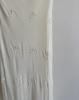 Vintage 90s Pure Silk Bias Cut Slip Embroidered Wedding Dress