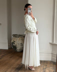 Vintage 90s Jacquard Rhinestone Jacket and Chiffon Bridal Skirt Set