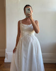 Vintage 60s Strappy Lace Wedding Dress