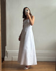 Vintage 90s Square Cut Lace Up Slip Wedding Dress
