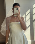 Vintage Single Layer Tulle Veiled Veil With Embroidered Edging