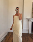 Vintage 90s Embroidered Column Wedding Dress