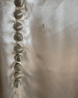 Vintage 40s Liquid Satin Beaded Wedding Gown with Chapel Train