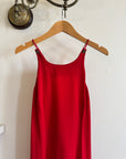 Vintage 90s Crimson Crepe High Front Dress