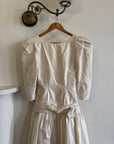 Vintage 80s Pure Silk Drop Waist Bridal Midi