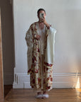 Vintage 70s Cream Oriental Floral Robe