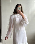 Vintage 70s Ruffled Bridal Midi