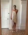 Vintage Y2K Strapless Pure Silk Fairy Dress Creme