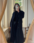 Vintage Australian Made Wool and Cashmere Oversized Coat Noir