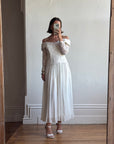 Vintage 90s Lace Off The Shoulder Chiffon Wedding Dress