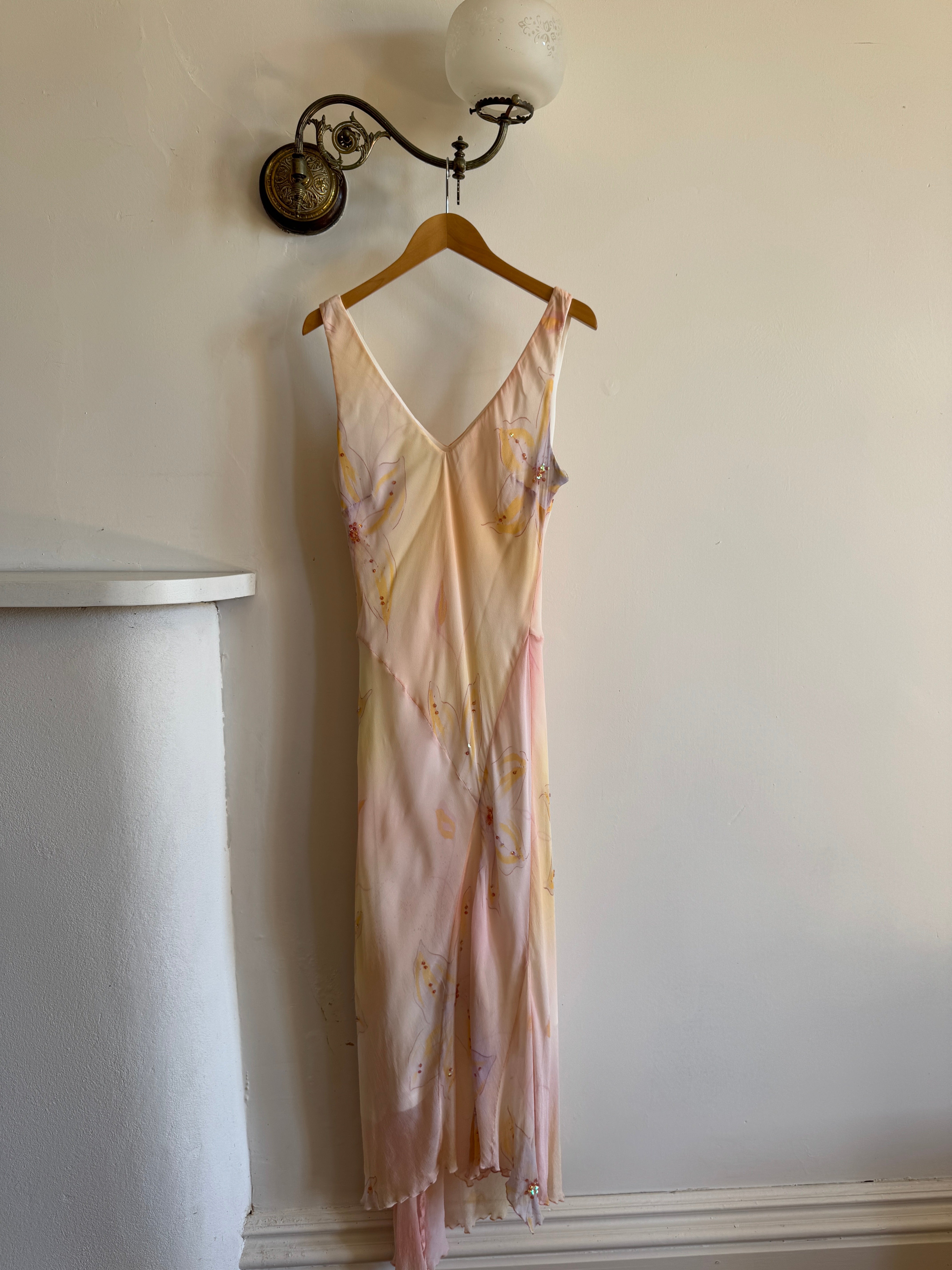 Vintage 90s Bias Cut Watercolour Floral Sundress