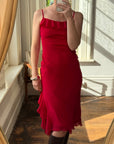 Vintage 90s Scarlett Red Slip Dress