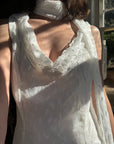 Vintage V Neck Sheer Vine Wedding Dress