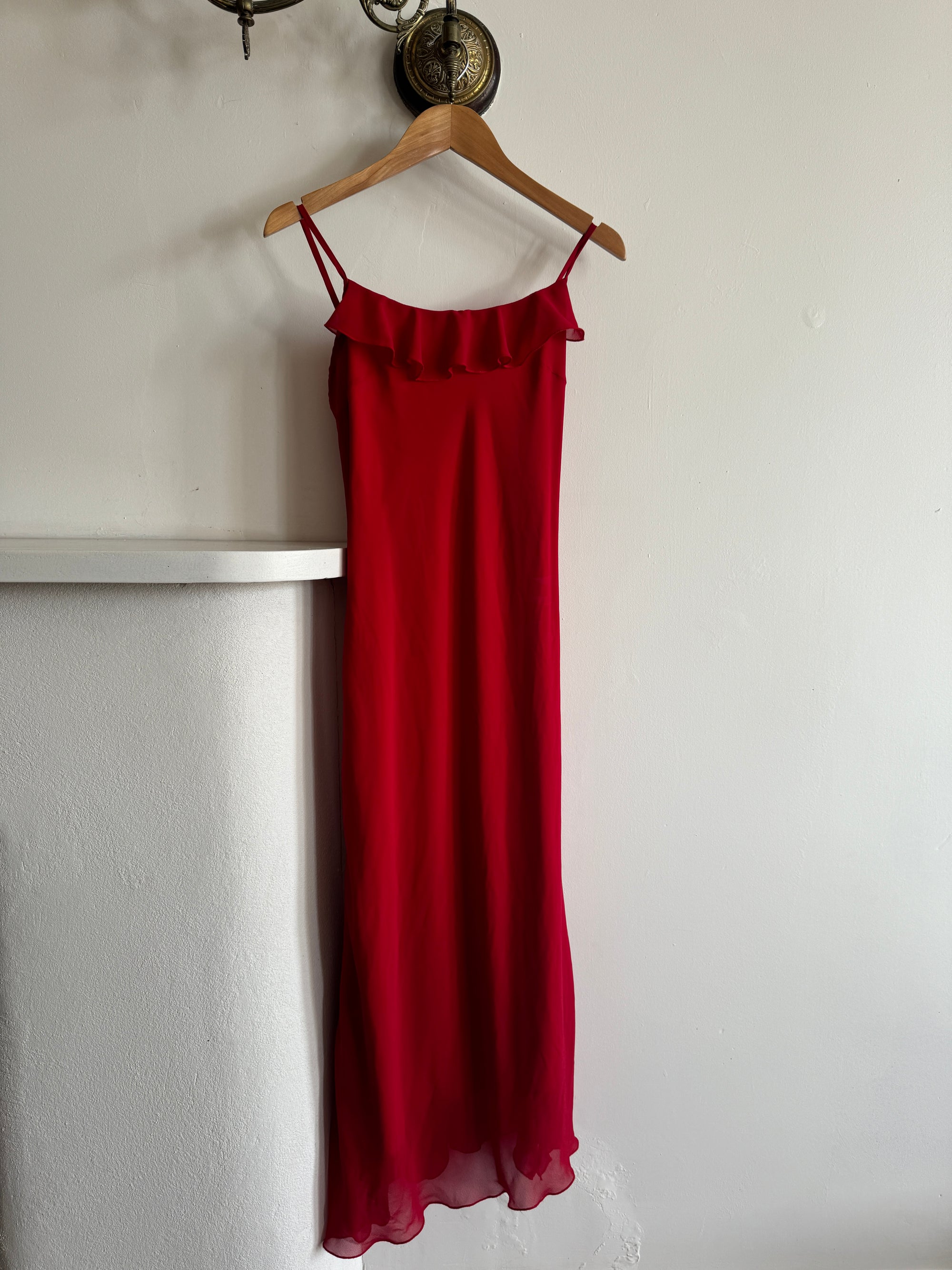 Vintage 90s Scarlett Red Slip Dress