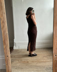 Vintage 90s Lisa Ho Brown Lace Midi
