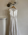 Vintage 40s Liquid Satin Sleeveless Lace Wedding Gown
