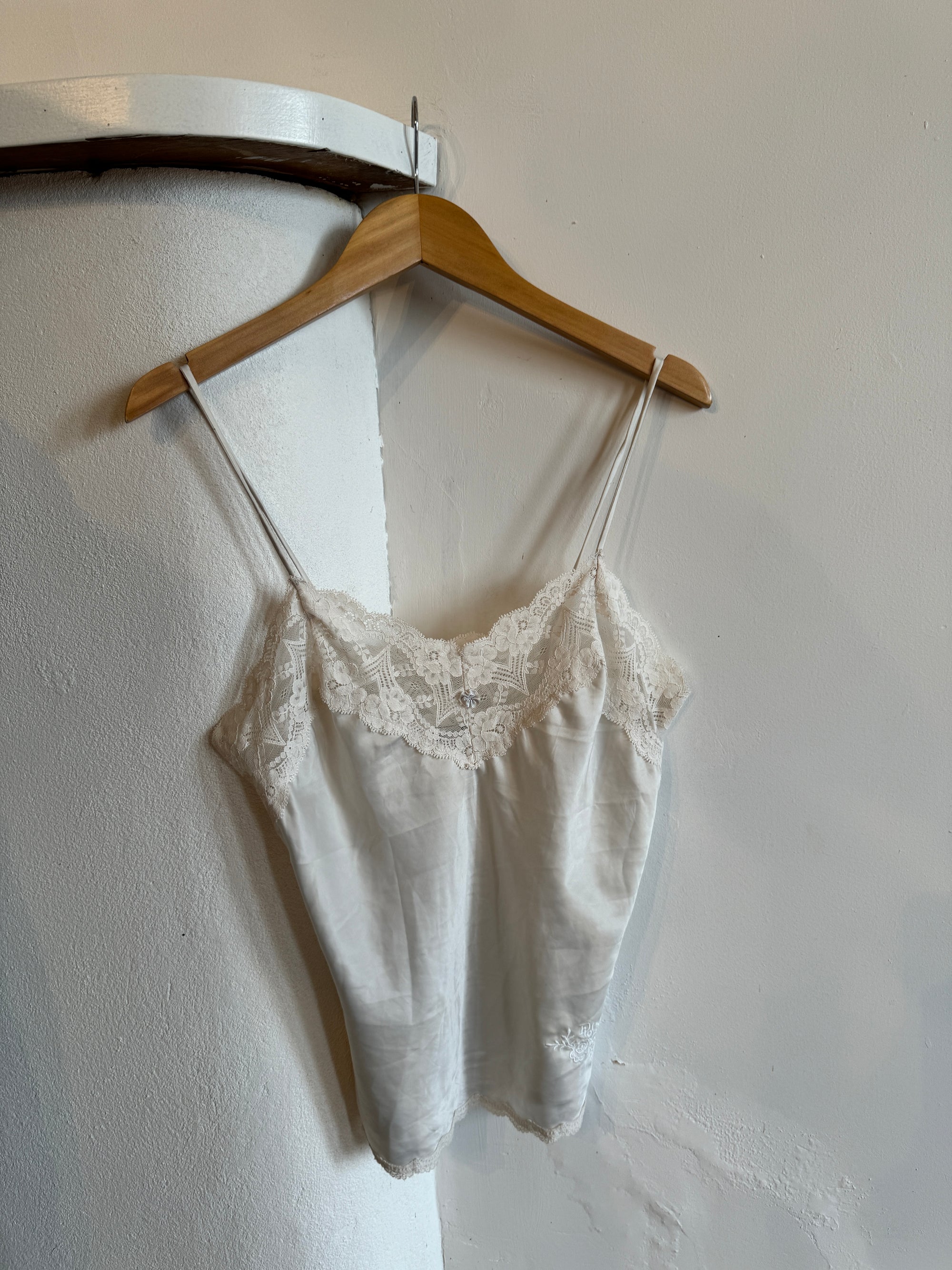 Vintage Christian Dior Lace Embroidered Camisole Ivory