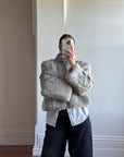Vintage Grey Marle Fur Cropped Coat