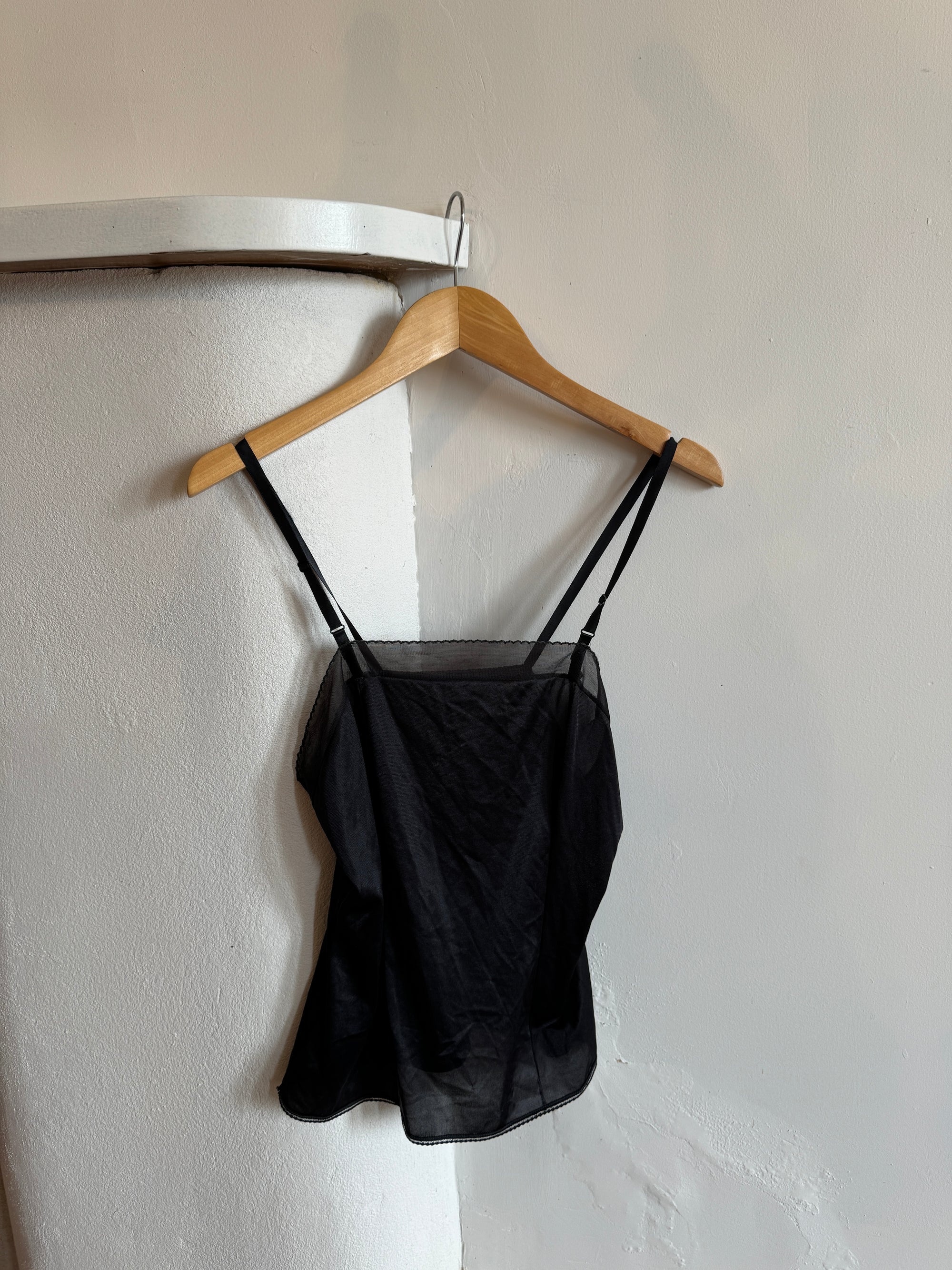 Vintage Square Front Black Cami