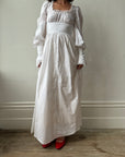 Vintage 70s Romantic Cotton Maxi Dress