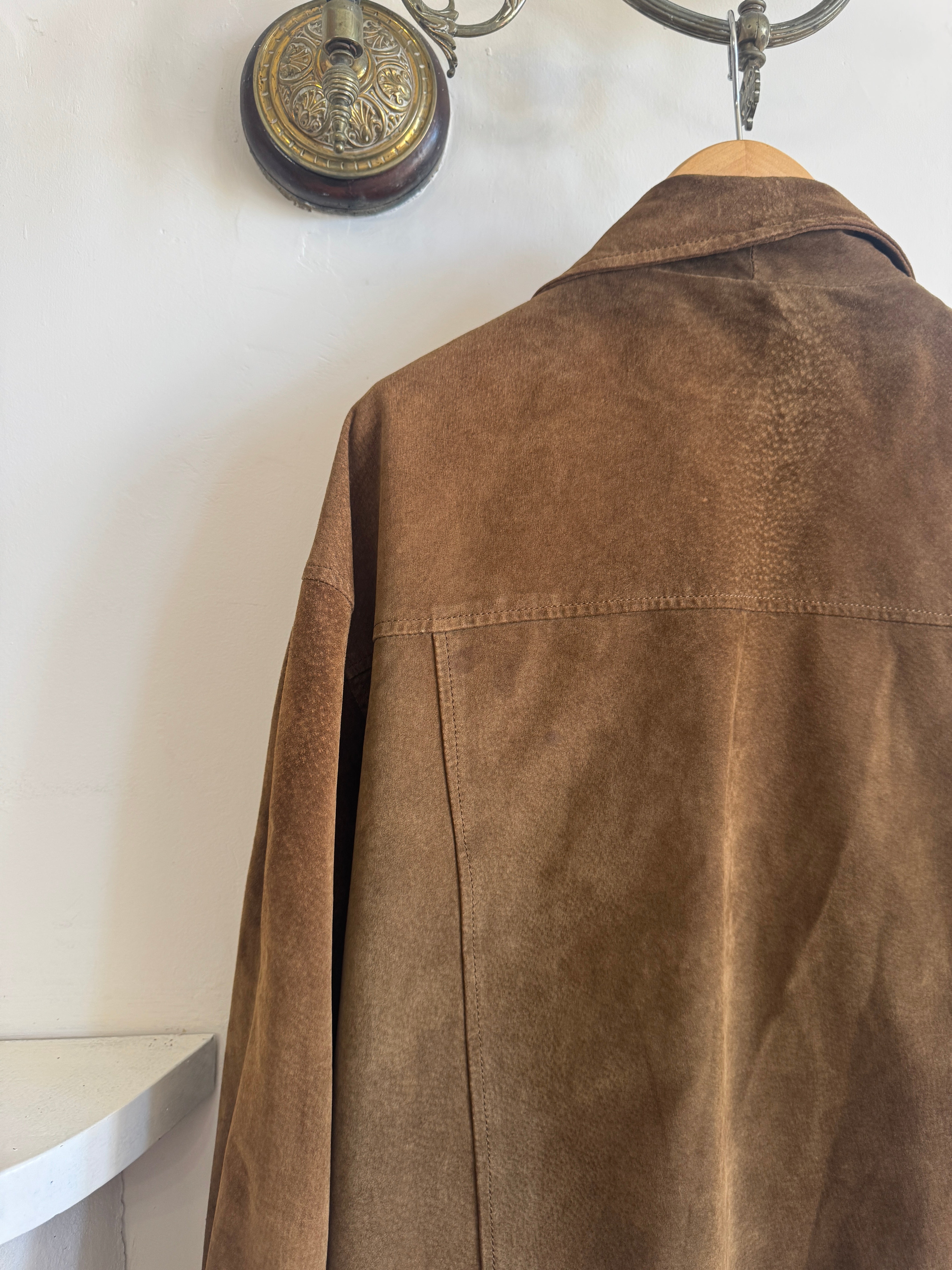 Vintage 90s Cognac Suede Barn Jacket