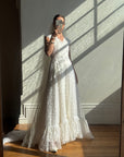 Vintage 60s Sleeveless Lace Wedding Gown With Train