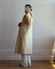 Vintage 60s Shearling Wool Long Coat Creme