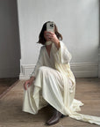 Vintage 70s Drapey Poolside Dress Creme