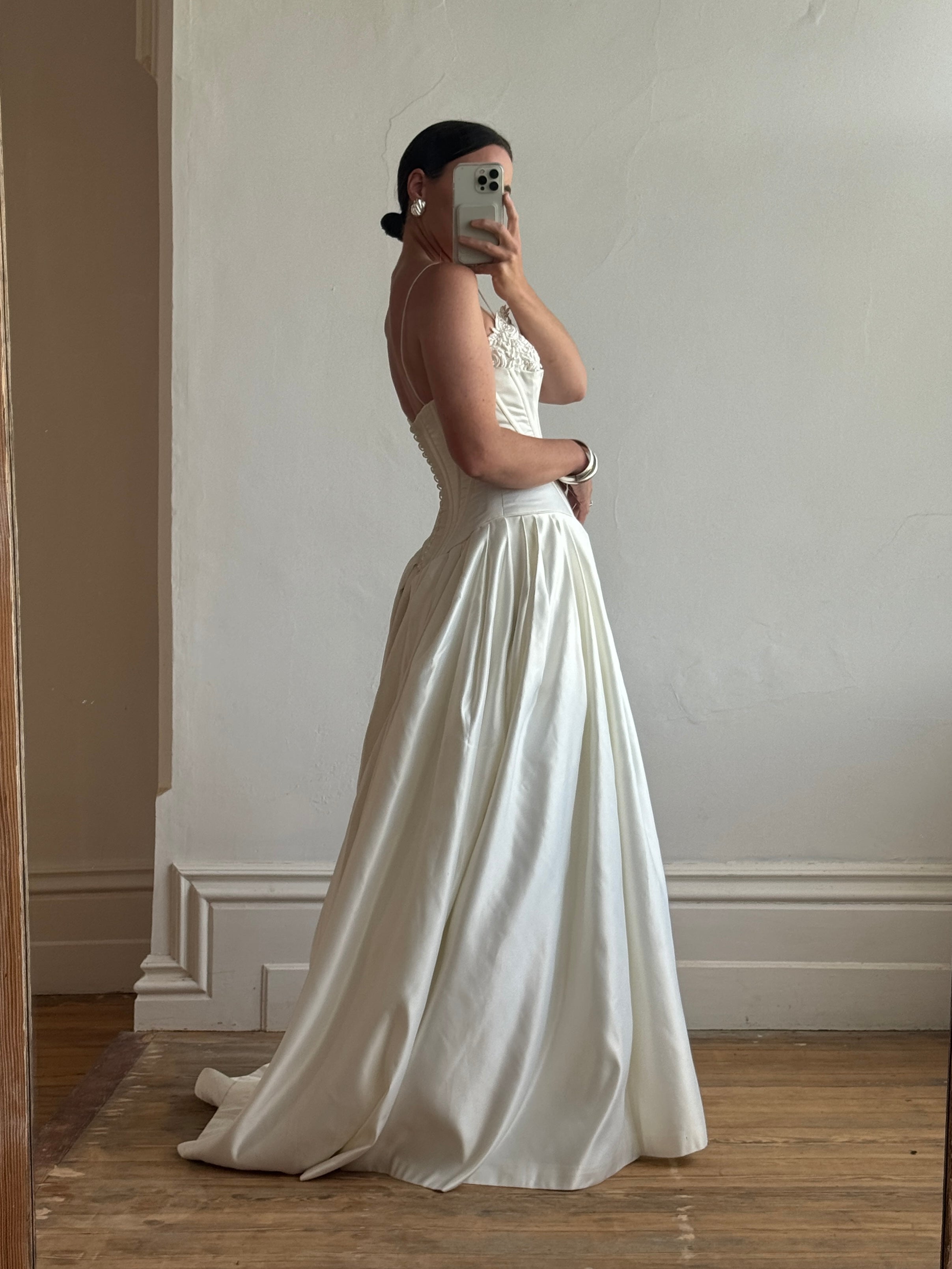 Vintage 1992 Corset Satin Wedding Gown