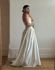 Vintage 1992 Corset Satin Strappy Wedding Gown