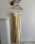 Vintage 90s Butter Yellow Organza Bias Slip Dress