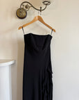 Vintage 90s Fairy Strapless Prom Dress Noir