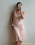 Vintage Y2K Nude Swirl Slip Dress